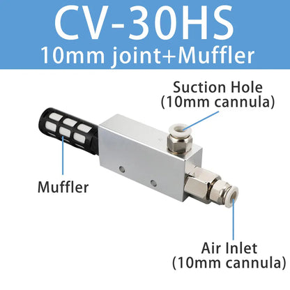 Pneumaitc Vacuum Generator CV-10HS 15HS 20HS 25HS 30HS vacuum generator suction cup High Negative Venturi Air Exhaust Ejector