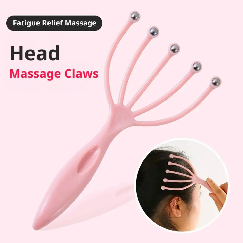Scalp Massager Manual 5 Claw Head Massager Roller Scratcher Hair Scalp Massage Comb Relieve Fatigue Stress Relax Head Care