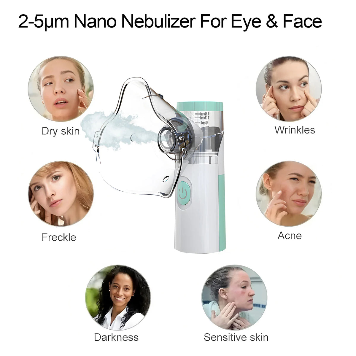 Facial Steamer Ionic Hot Mist Facial Heating Sprayer Pore Cleaner Skin Moisturizing SPA Humidifier Atomizer Home Skin Care Tool