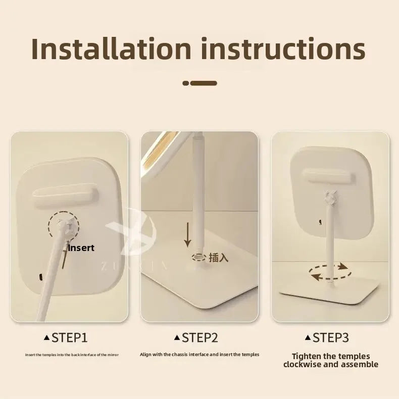 LED internet celebrity makeup mirror fill light mirror with light student dormitory desktop portable makeup mirror home makeup