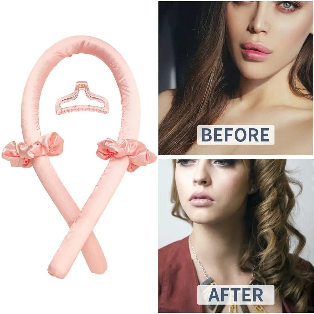 Heatless Curling Set, Silk Curls Rod Headband,No Heat Rollers to Sleep in Overnight, Satin Hair Curlers for Long and Medium Hair