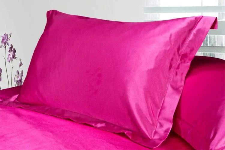 2pcs Silk Pillowcase Camel White Black Silk Satin Pillow Case Multiple Colors