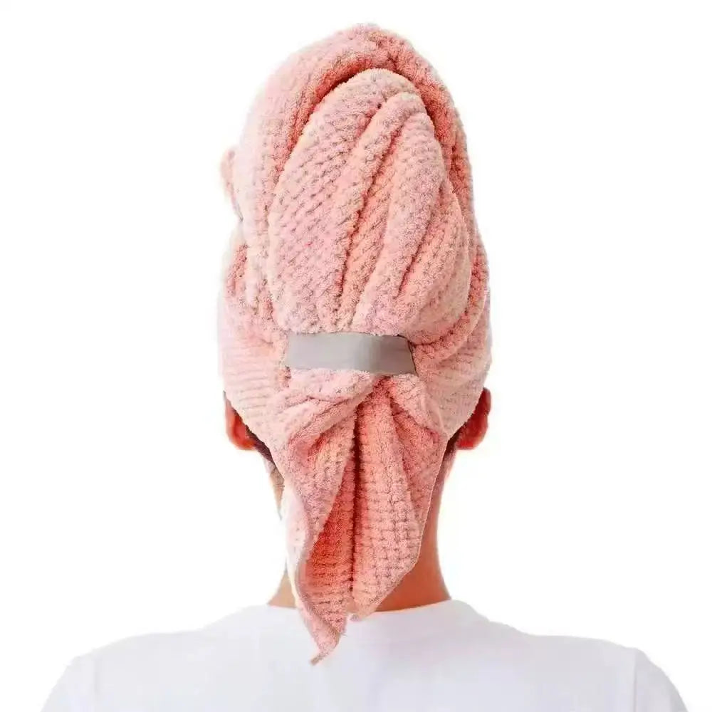 Microfiber Hair Towel Extra Large Wrap Quick Dry Hair Towel Wrap with Elastic Band Ultra Absorbent Soft Towel for Hair Turban