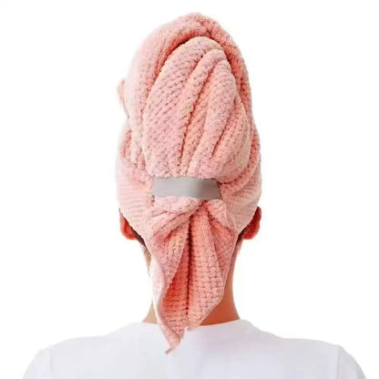 Microfiber Hair Towel Extra Large Wrap Quick Dry Hair Towel Wrap with Elastic Band Ultra Absorbent Soft Towel for Hair Turban
