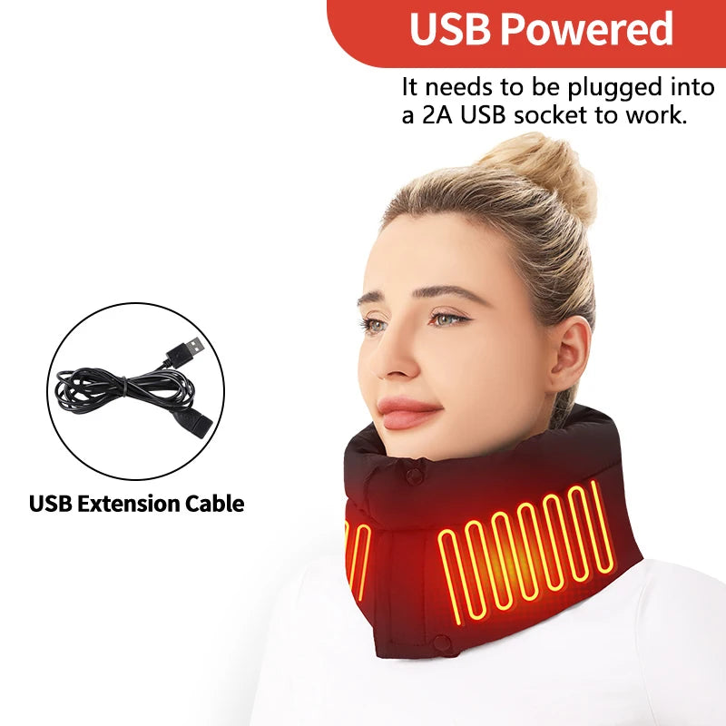 Electric Heating Neck Wrap Cold Weather 3 Temperature Adjustable Neck Warmer Heated Scarf Hot Compress Neck Protection