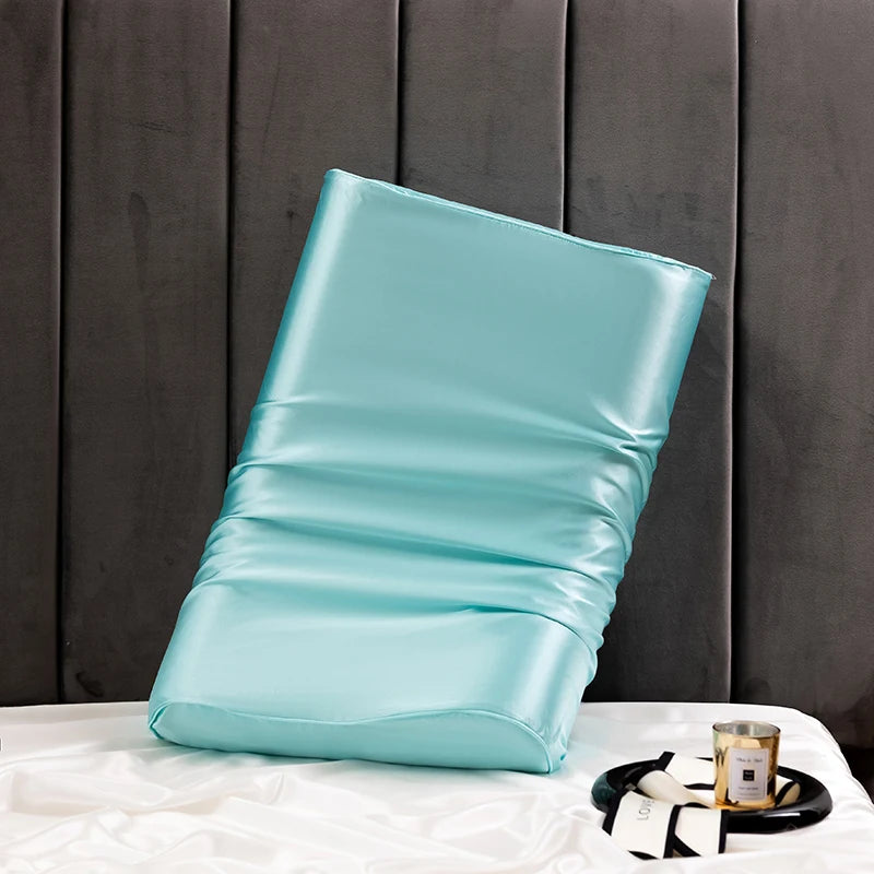 Satin Silk Pillowcase for Memory Foam and Latex Pillow Solid Cushion Cover Hair Skin Protect Decorative Case 30x50cm/40x60cm