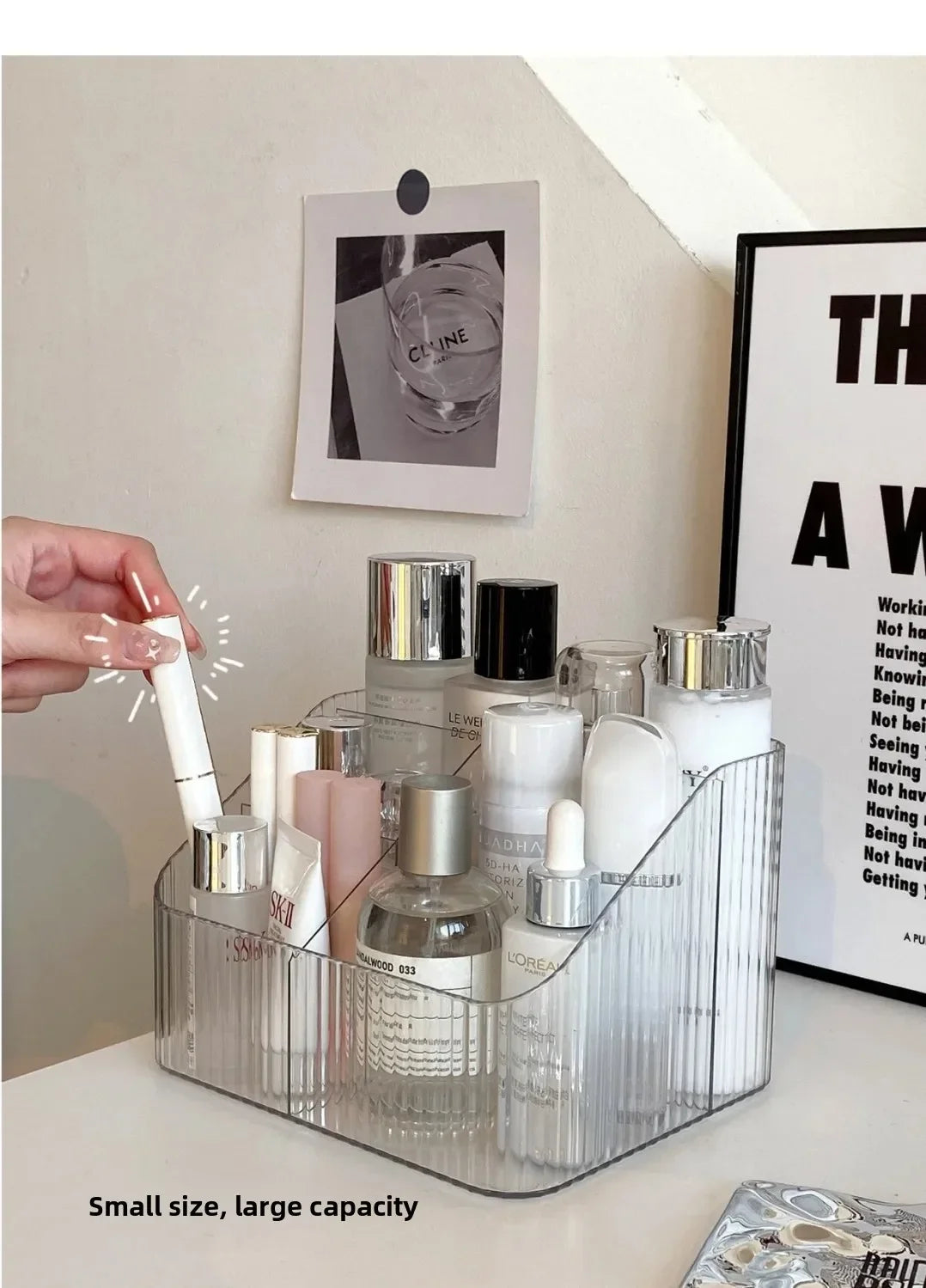 Cosmetic Storage Box For Vanity Makeup Organizer Clear Acrylic Skincare Organiser For Lipstick Cosmetic Organizer Perfume Holder