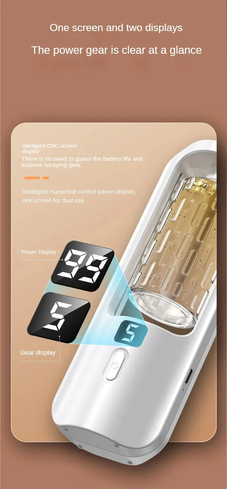 50ml Essential Oils Diffuser USB Multi-mode LED Digital Display 7 Gear Home Wall Mounted Display Air Freshener Smart Fragrance