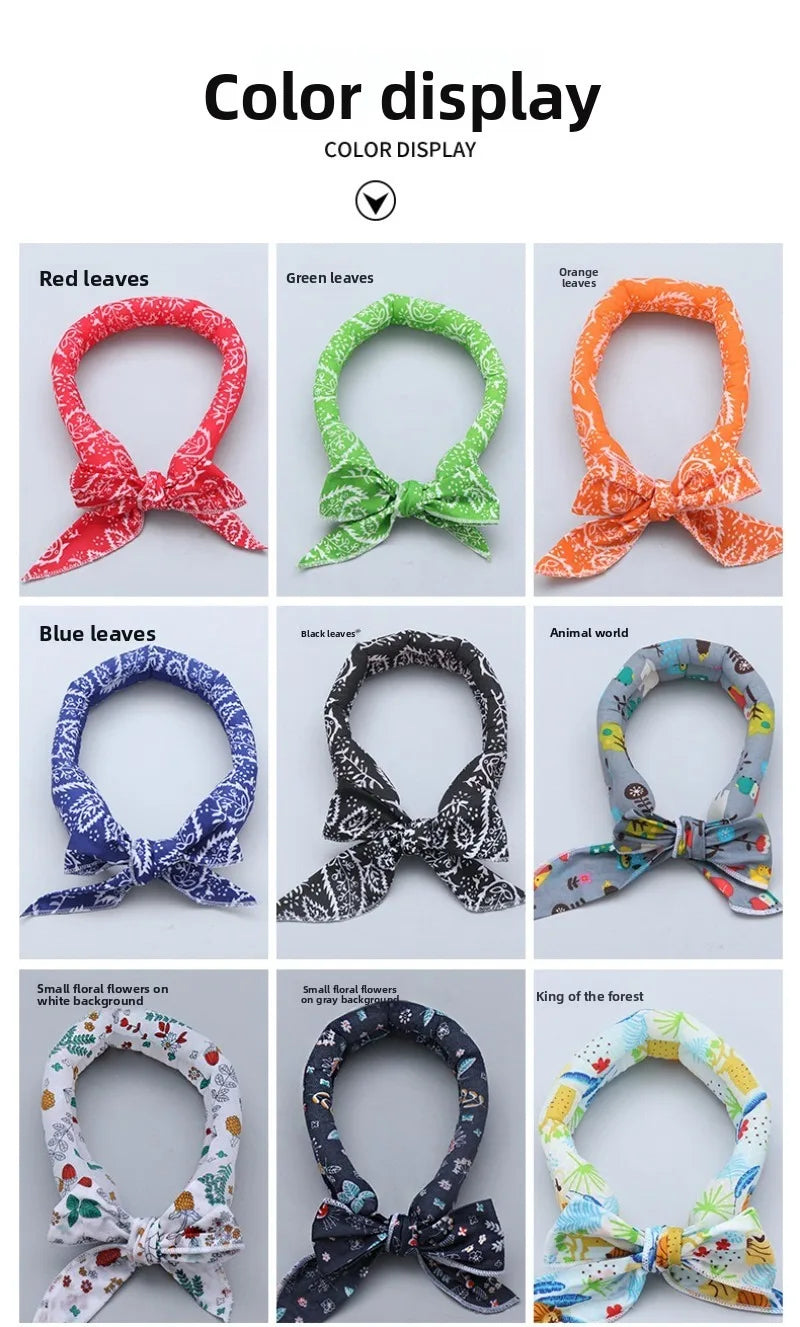 Neck Cooler Wraps Neck Wrap Headband Cooling Bandana Scarf Cold Towel Printed Soaked Tie Around Neck Summer Supplies