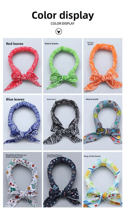 Neck Cooler Wraps Neck Wrap Headband Cooling Bandana Scarf Cold Towel Printed Soaked Tie Around Neck Summer Supplies