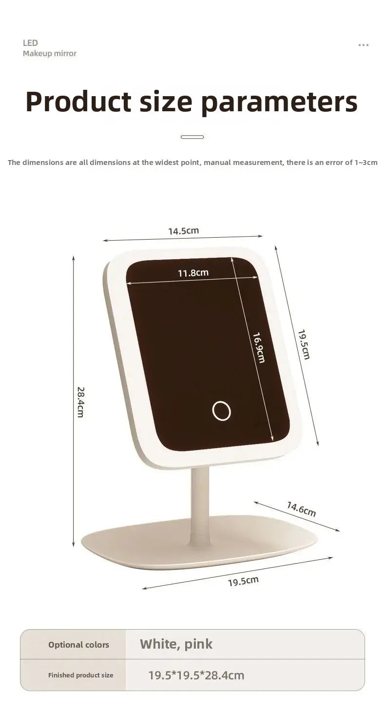 LED internet celebrity makeup mirror fill light mirror with light student dormitory desktop portable makeup mirror home makeup