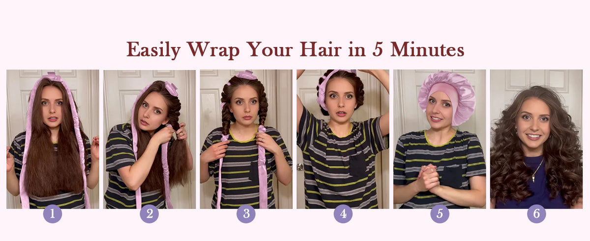 Satin Heatless Curling Set Heatless Curls Overnight Hair Curler 70" No Heat Curls Hair Curlers to Sleep in Overnight Curls Hea