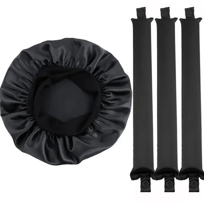 Heatless Curling Set - No Heat Overnight Curling Rod & Bonnet | Spring/Summer Frizz-Free Waves, Sleep-Friendly DIY Styling 4pcs
