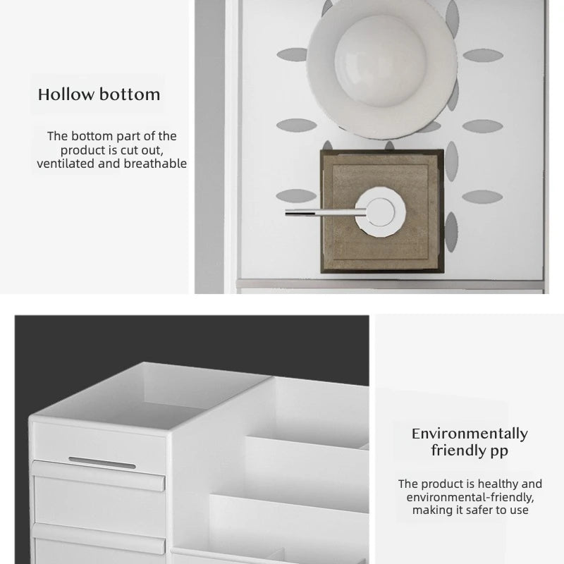 Makeup Organizer with Drawers Cosmetic Storage Box Desktop Skincare Organizer Vanity Countertop Storage Rack Jewelry Organizer
