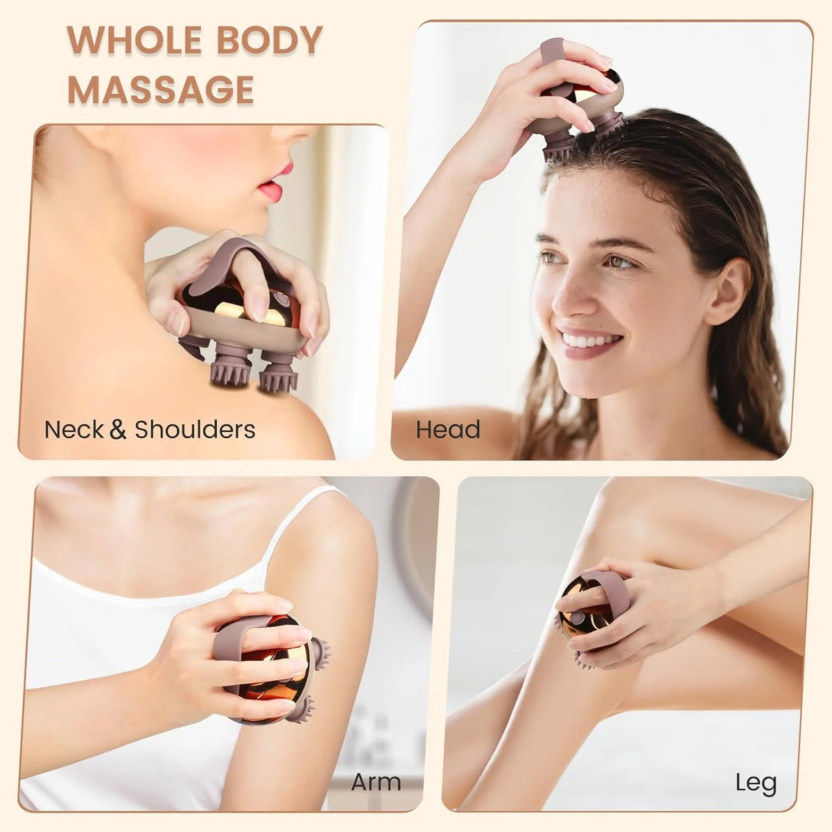 Scalp Massager - Electric Head Massager Scalp Waterproof IPX6, Hair Massage Stress Relax, Rechargeable Hair Head Scratcher
