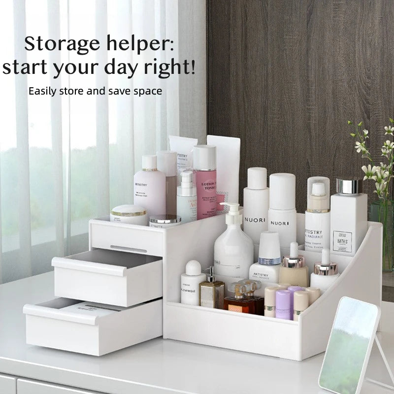 Makeup Organizer with Drawers Cosmetic Storage Box Desktop Skincare Organizer Vanity Countertop Storage Rack Jewelry Organizer