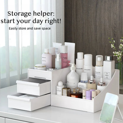 Makeup Organizer with Drawers Cosmetic Storage Box Desktop Skincare Organizer Vanity Countertop Storage Rack Jewelry Organizer
