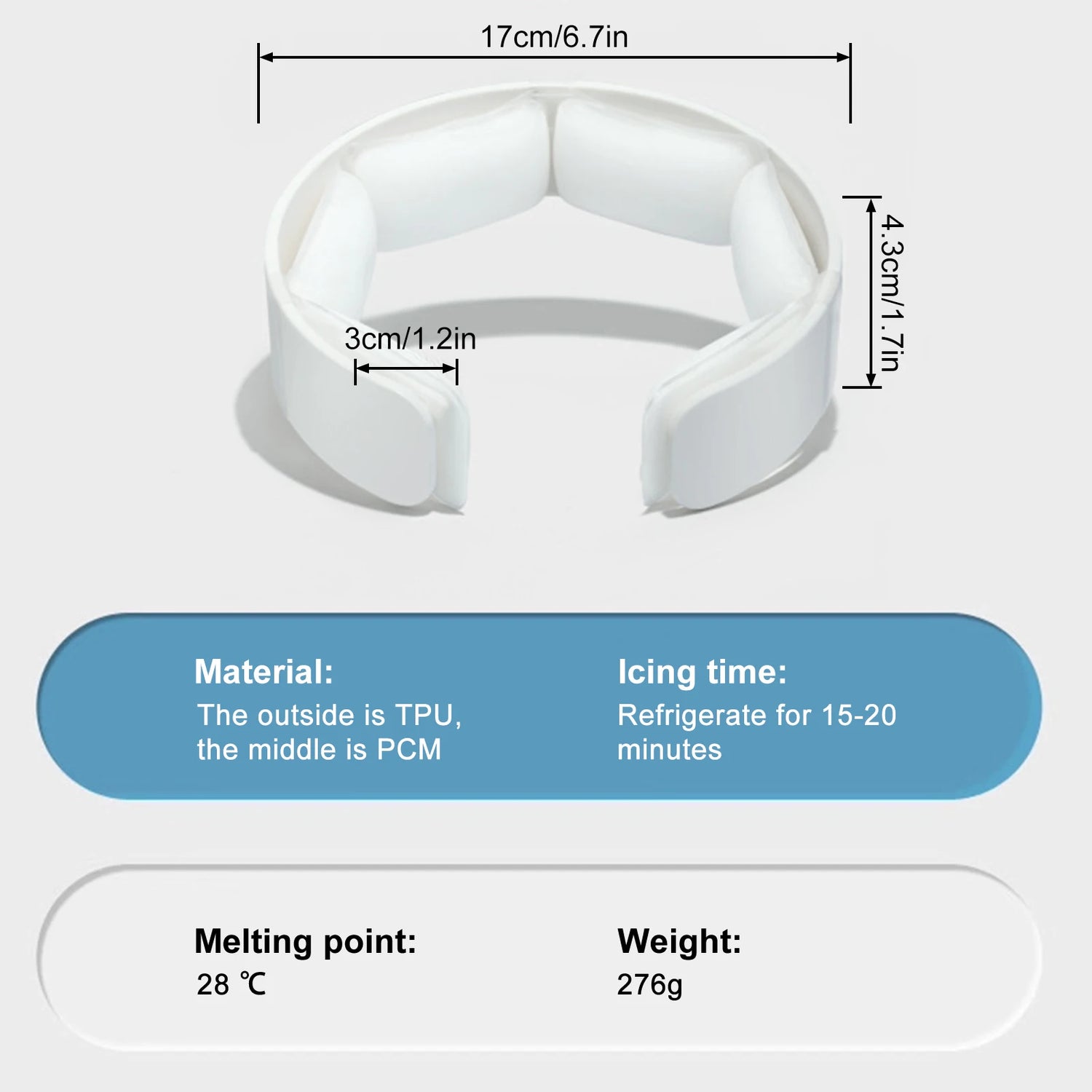 Outdoor Cooling Neck Wrap Ice Cold Neckband Long Lasting Refreshing Neck Collar for Summer Sports Hiking