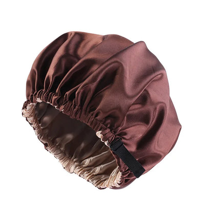 Satin Bonnet For Sleeping Adjustable Silk Bonnet For Curly Hair Bonnets Double Layer Large Satin Lined Sleep Cap For Women