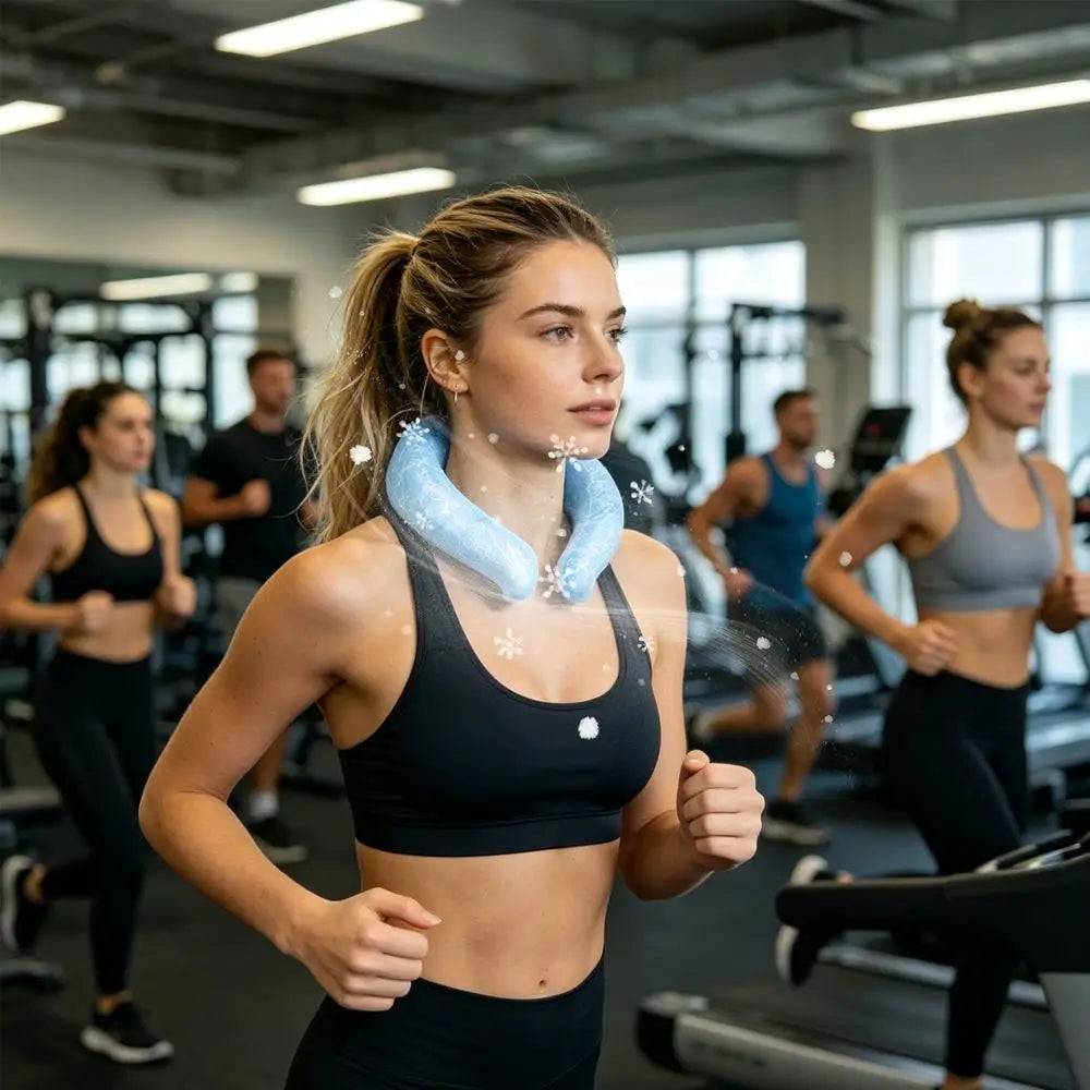 Cooling Neck Wraps Reusable Ice Neck Cooler Wearable Neck Cooling Tube Neck Cooler Personal Ice Pack Wrap Neck Cooling Ring