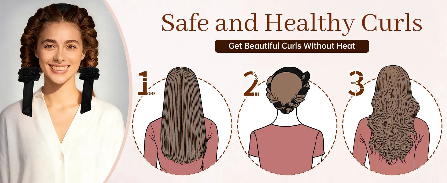 Velvet Heatless Hair Curler Set - No Heat Curlers for Heatless Curls Overnight Hair Curlers,Curls Heatless Curling Set