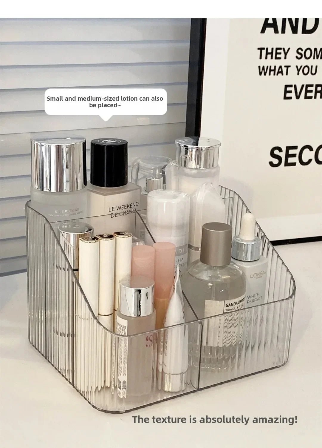 Cosmetic Storage Box For Vanity Makeup Organizer Clear Acrylic Skincare Organiser For Lipstick Cosmetic Organizer Perfume Holder