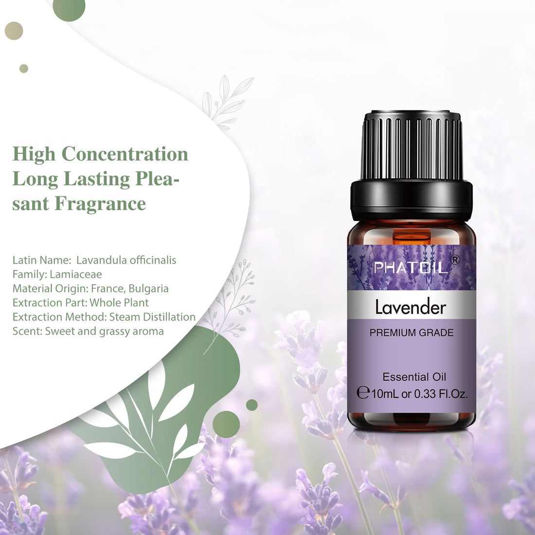 PHATOIL Natural Plant Essential Oil 10ml - Eucalyptus, Lavender &amp; More