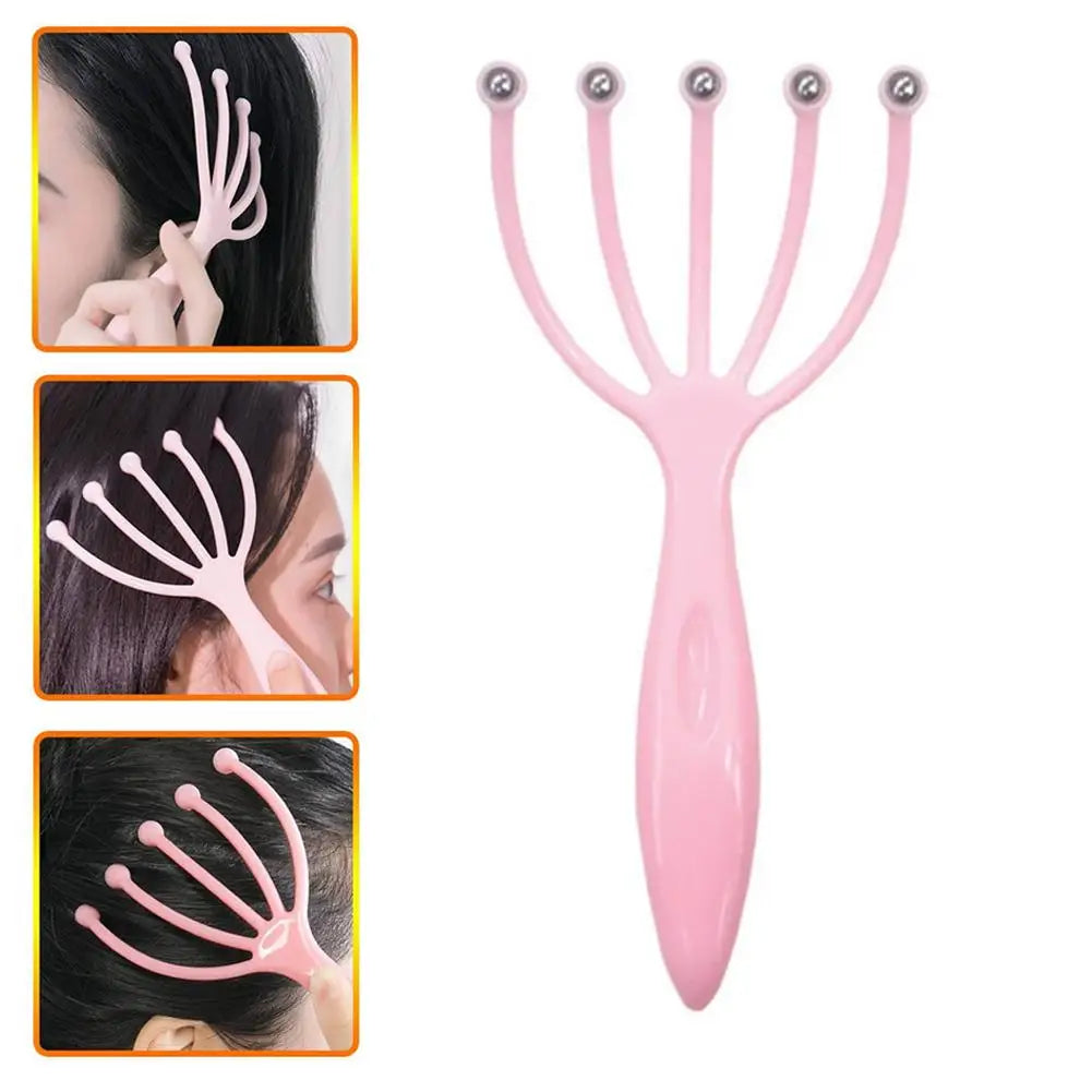 Scalp Massager Manual 5 Claw Head Massager Roller Scratcher Hair Scalp Massage Comb Relieve Fatigue Stress Relax Head Care