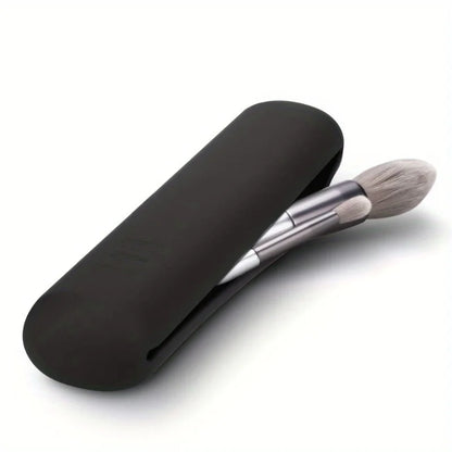 Travel Makeup Brush Bag, Simple Portable Silicone Storage Box, Soft and Sleek Makeup Tools Organizer for Travel