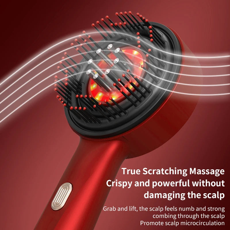 Scalp Massage Comb with Red Light, Electric Hair Scalp Massager with 3 Modes, Rechargeable 6ml Serum Applicator Tool