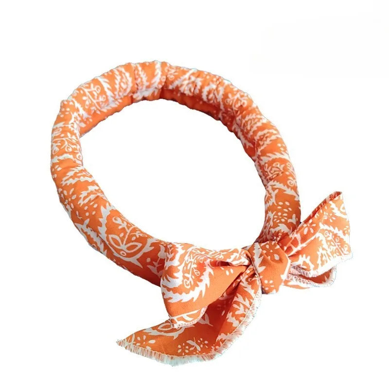 Neck Cooler Wraps Neck Wrap Headband Cooling Bandana Scarf Cold Towel Printed Soaked Tie Around Neck Summer Supplies