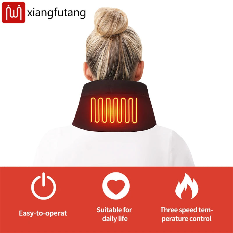 Electric Heating Neck Wrap Cold Weather 3 Temperature Adjustable Neck Warmer Heated Scarf Hot Compress Neck Protection