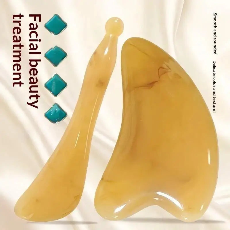 1Pc/2Pcs Gua Sha Massage Set Smooth Edges Lifting Effect For Facial Body Home Skincare Use