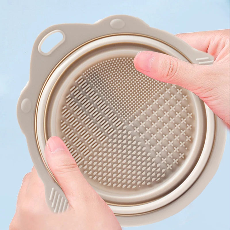 Makeup Brush Cleaner Cleaning Bowl Brush Tool Set Thorough Cleaning Without Hurting Bristles Wet &amp; Dry Powder Puff Dry Cleaner