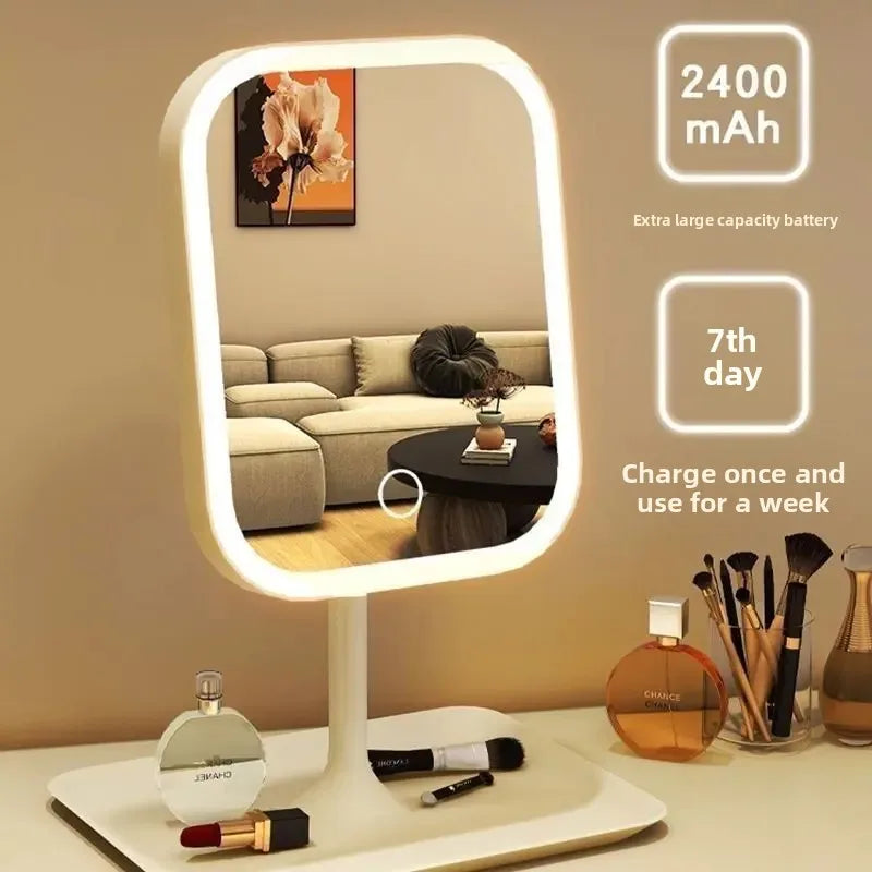 LED internet celebrity makeup mirror fill light mirror with light student dormitory desktop portable makeup mirror home makeup