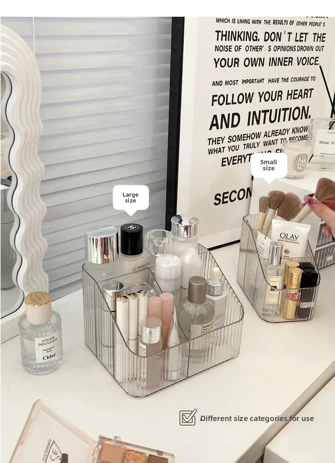 Cosmetic Storage Box For Vanity Makeup Organizer Clear Acrylic Skincare Organiser For Lipstick Cosmetic Organizer Perfume Holder