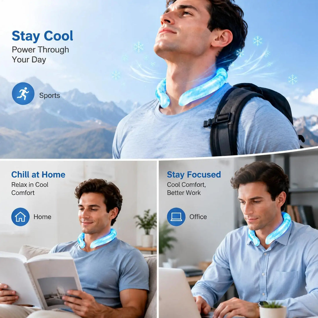 Cooling Neck Wraps Reusable Ice Neck Cooler Wearable Neck Cooling Tube Neck Cooler Personal Ice Pack Wrap Neck Cooling Ring