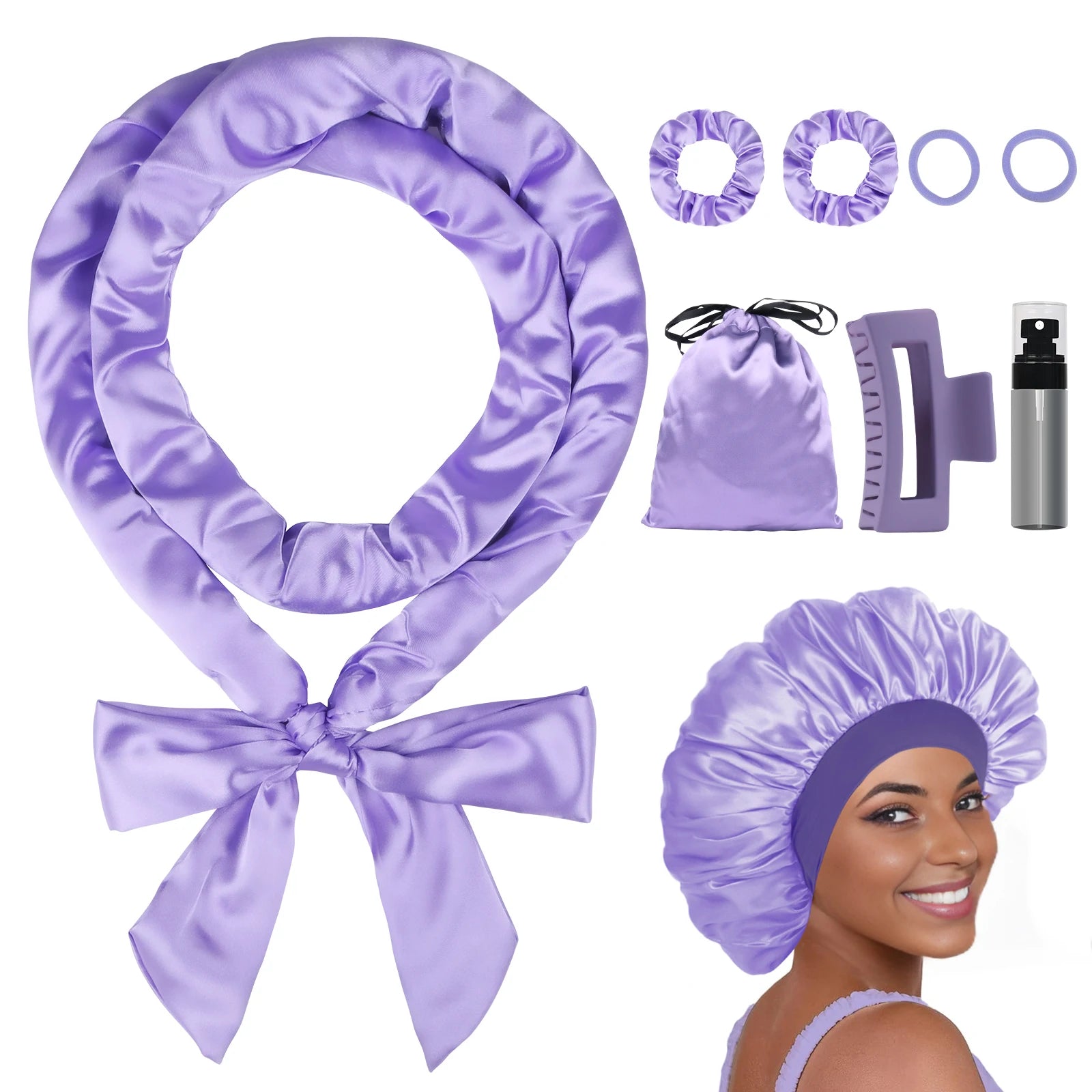 Satin Heatless Curling Set Heatless Curls Overnight Hair Curler 70" No Heat Curls Hair Curlers to Sleep in Overnight Curls Hea