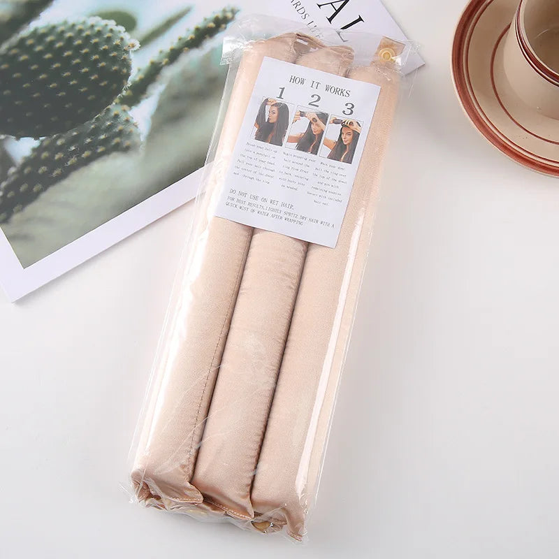 Heatless Curling Set - No Heat Overnight Curling Rod &amp; Bonnet | Spring/Summer Frizz-Free Waves, Sleep-Friendly DIY Styling 4pcs