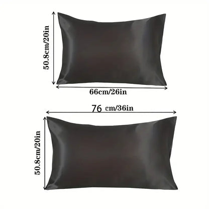 2pcs Silk Pillowcase Camel White Black Silk Satin Pillow Case Multiple Colors