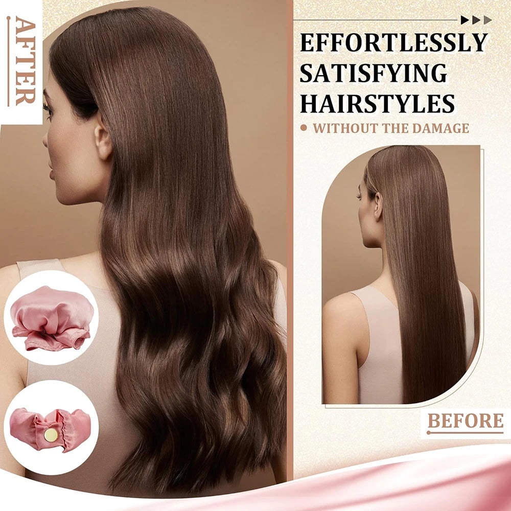 6 Pcs Set Heatless Hair Curler，Satin Heatless Curling Set, Heatless Curls Headband, Overnight Curling Headband