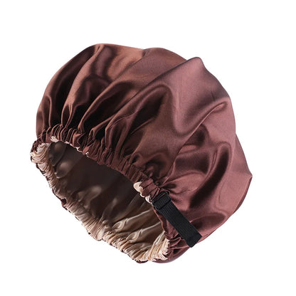 Satin Bonnet For Sleeping Adjustable Silk Bonnet For Curly Hair Bonnets Double Layer Large Satin Lined Sleep Cap For Women
