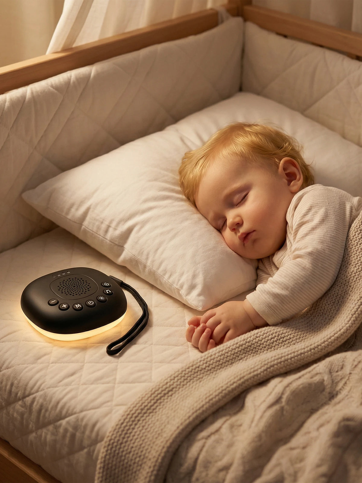 White Noise Machine with 20 Soothing Sounds, Night Light Timer, Portable Sound Machine for Baby, Adult, Travel, Studying, Office