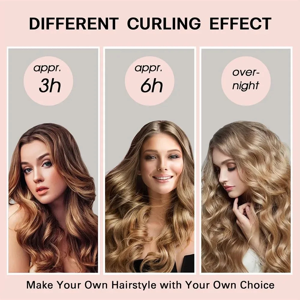 2/4/6Pcs Satin Heatless Curling Set Overnight Curl Blowout Rods Soft Hair Curlers To Sleep in Bun Bons Heatless Curls Bonnet Cap