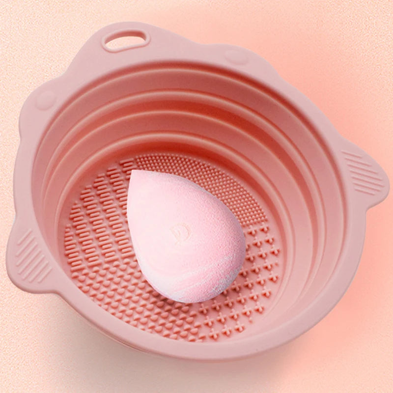 Makeup Brush Cleaner Cleaning Bowl Brush Tool Set Thorough Cleaning Without Hurting Bristles Wet &amp; Dry Powder Puff Dry Cleaner
