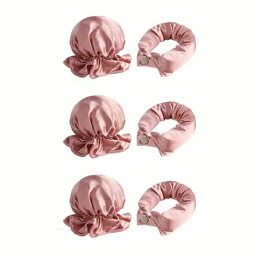6 Pcs Set Heatless Hair Curler，Satin Heatless Curling Set, Heatless Curls Headband, Overnight Curling Headband