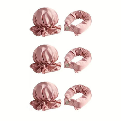 6 Pcs Set Heatless Hair Curler，Satin Heatless Curling Set, Heatless Curls Headband, Overnight Curling Headband