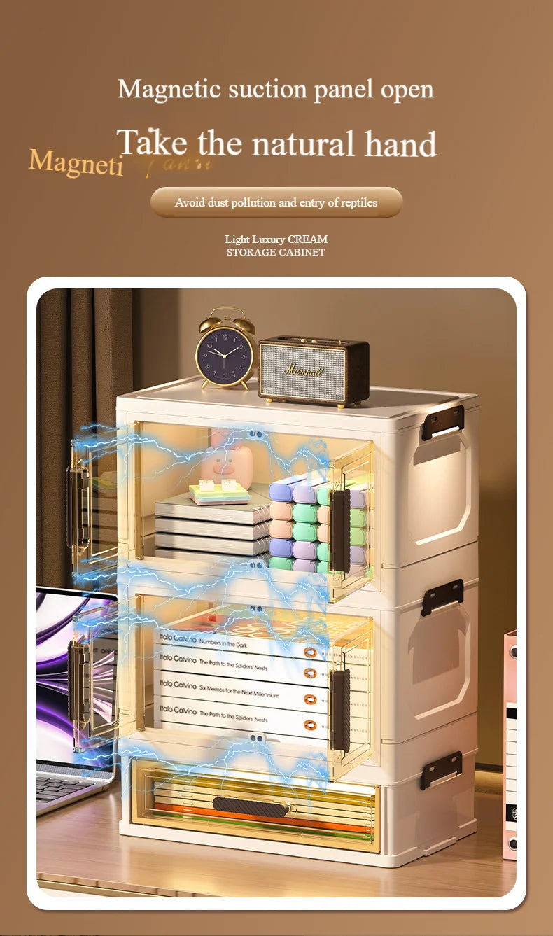 Multi-functional 3 Tier Cosmetic Organizer,Foldable Makeup Organizer,Desktop Dresser,Organizer Drawers,Stackable&amp;DustproofDesign