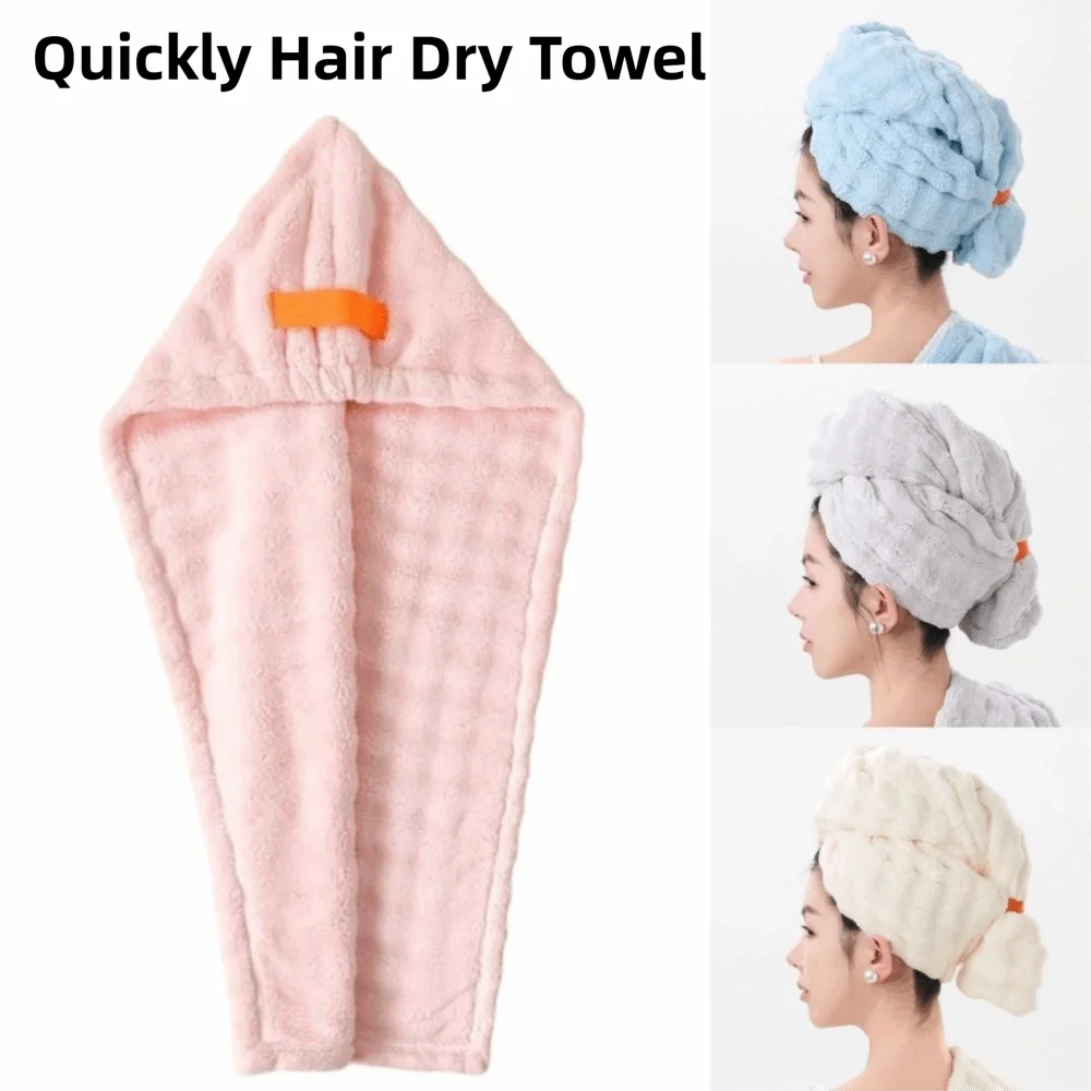 Microfiber Quickly Hair Dry Towel Extra Large Super Absorbent Bathroom Women Turban Soft Thickened Hair Dry Wrap Bonnets