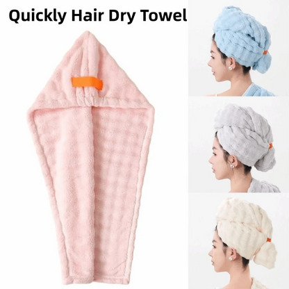 Microfiber Quickly Hair Dry Towel Extra Large Super Absorbent Bathroom Women Turban Soft Thickened Hair Dry Wrap Bonnets